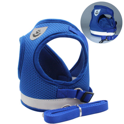 Breathable Escape-Proof Cat Harness with Leash blue l by HitMyNeed