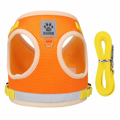 Breathable Escape-Proof Cat Harness with Leash orange xl by HitMyNeed