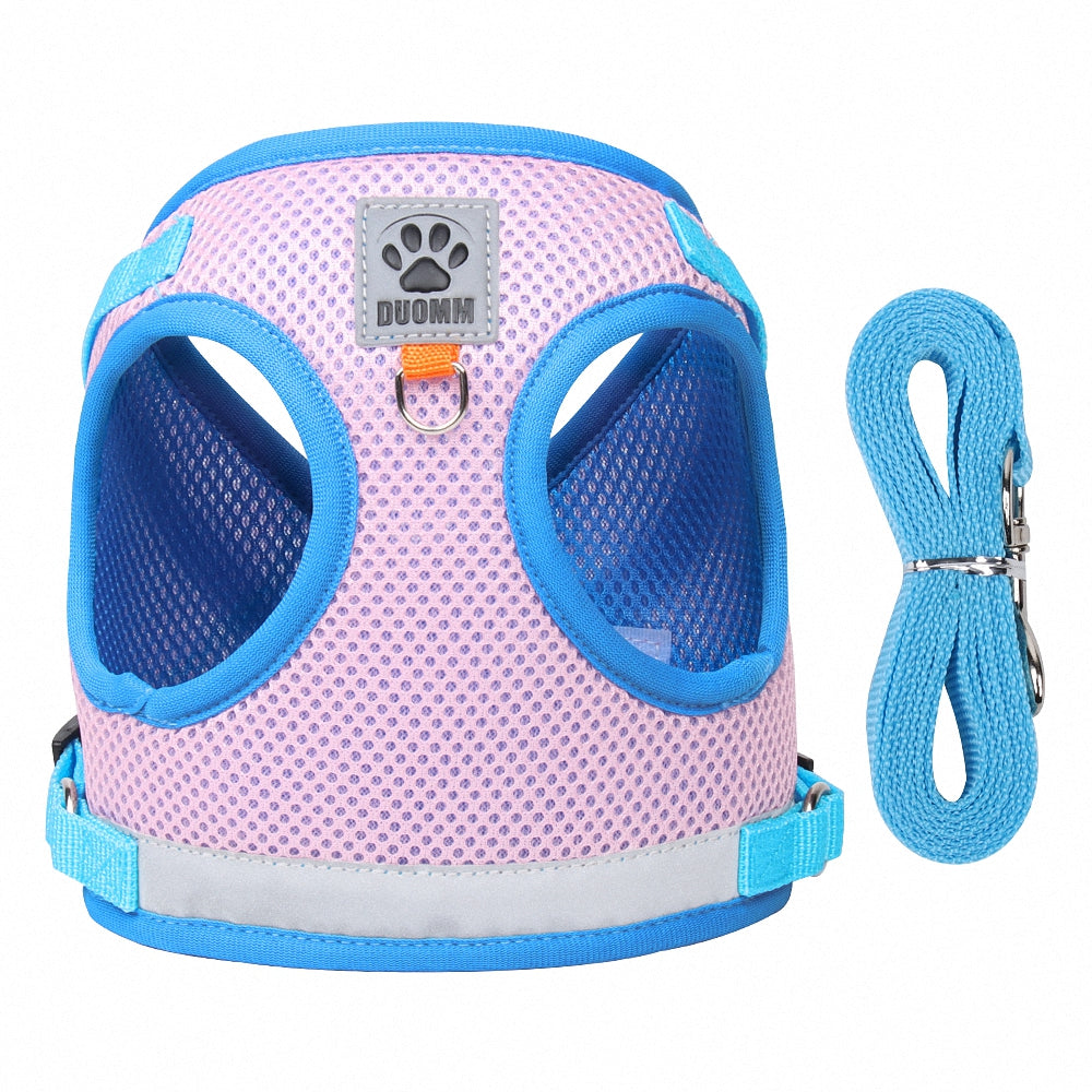 Breathable Escape-Proof Cat Harness with Leash pink xl by HitMyNeed