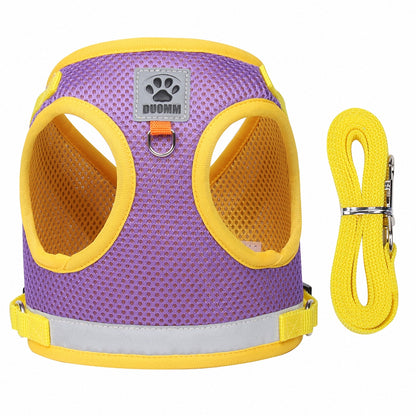 Breathable Escape-Proof Cat Harness with Leash purple l by HitMyNeed