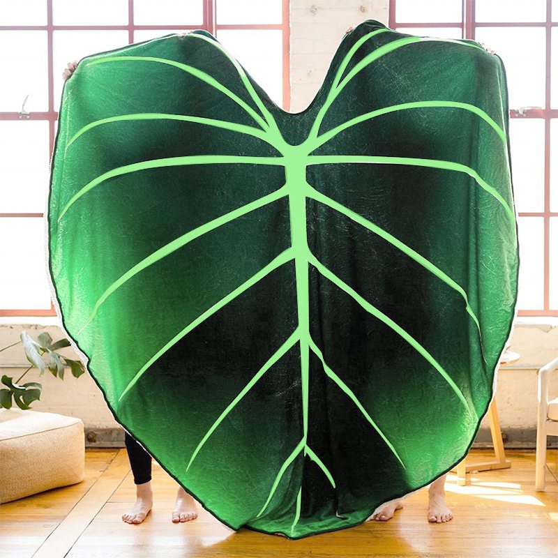 Breathable Flannel Leaf Throw Blanket by HitMyNeed