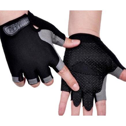 Breathable Half Finger Cycling Gloves for Men & Women black-a m by HitMyNeed