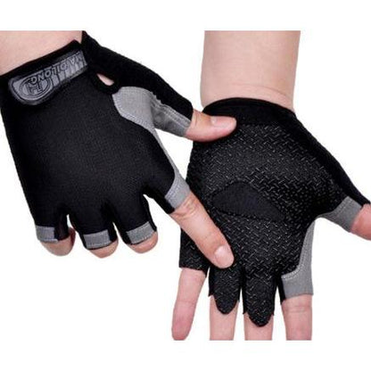 Breathable Half Finger Cycling Gloves for Men & Women black-a m by HitMyNeed