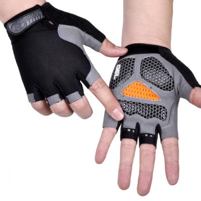 Breathable Half Finger Cycling Gloves for Men & Women black-b xl by HitMyNeed