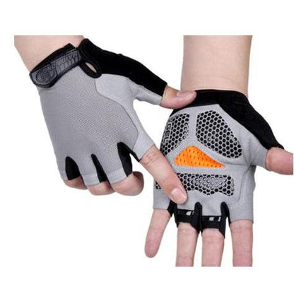 Breathable Half Finger Cycling Gloves for Men & Women gray-b s by HitMyNeed