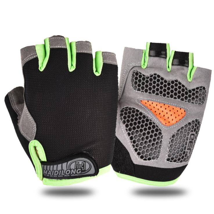Breathable Half Finger Cycling Gloves for Men & Women green-b m by HitMyNeed