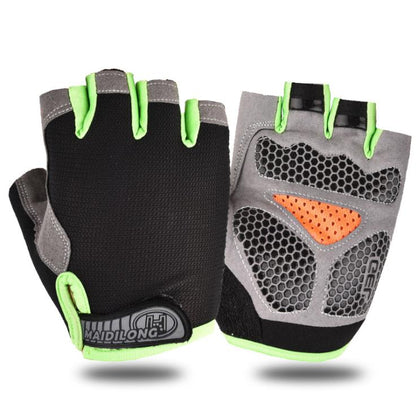 Breathable Half Finger Cycling Gloves for Men & Women green-b m by HitMyNeed