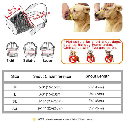Breathable Mesh Nylon Adjustable Dog Muzzle by HitMyNeed
