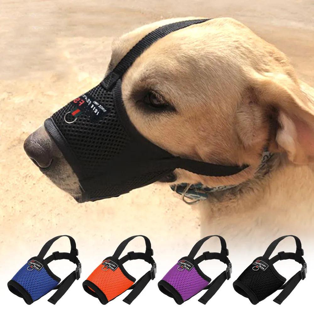 Breathable Mesh Nylon Adjustable Dog Muzzle by HitMyNeed