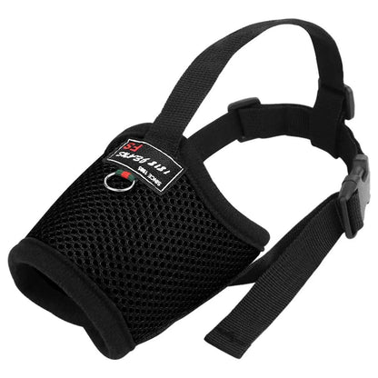 Breathable Mesh Nylon Adjustable Dog Muzzle black 2xl by HitMyNeed