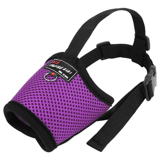 Breathable Mesh Nylon Adjustable Dog Muzzle purple 2xl by HitMyNeed