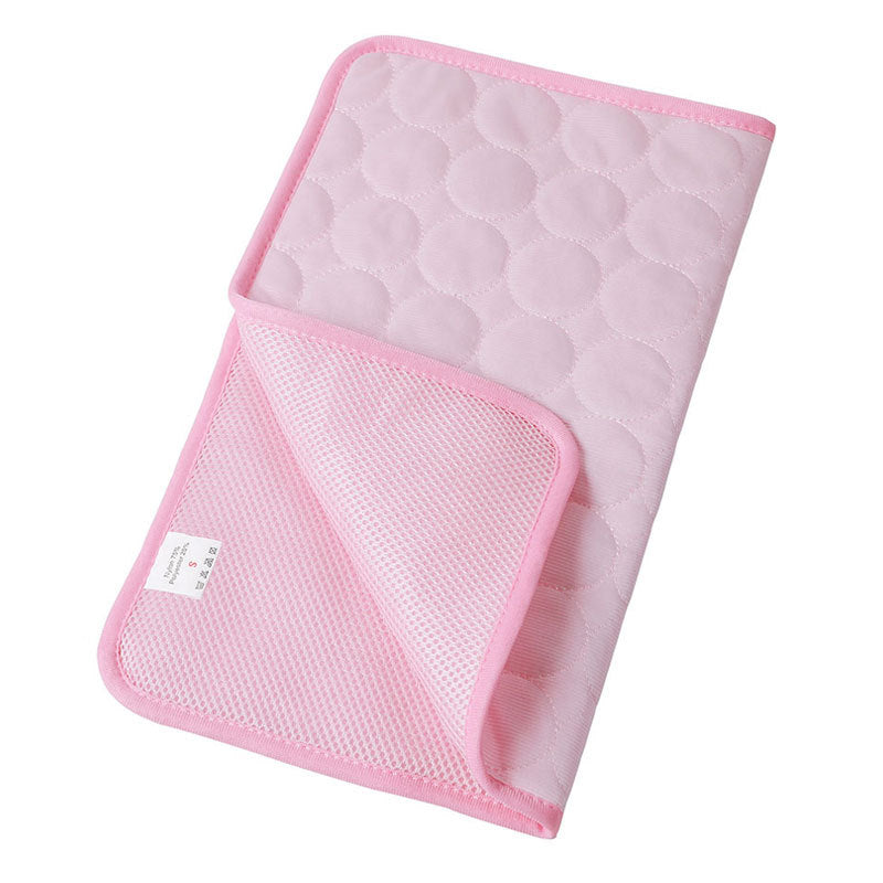 Breathable Mesh Puppy Cooling Mat mesh-cloth-pink xs-40x30-cm by HitMyNeed
