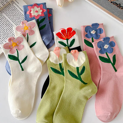 Breathable Women's Floral Cotton Socks by HitMyNeed