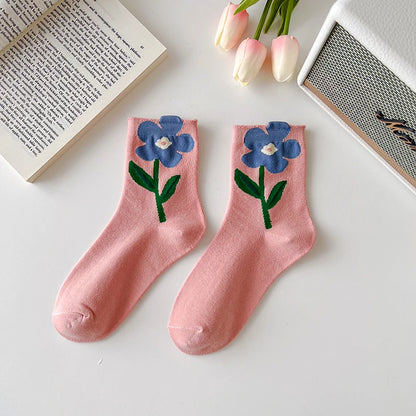 Breathable Women's Floral Cotton Socks c5 by HitMyNeed