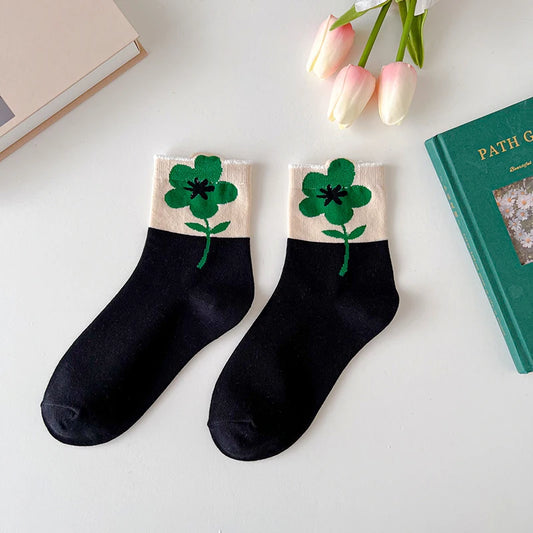 Breathable Women's Floral Cotton Socks c9 by HitMyNeed