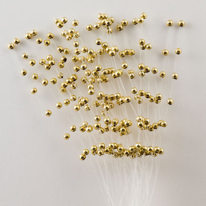 Bridal Bouquet Faux Pearl Stems, 10 Pack gold by HitMyNeed
