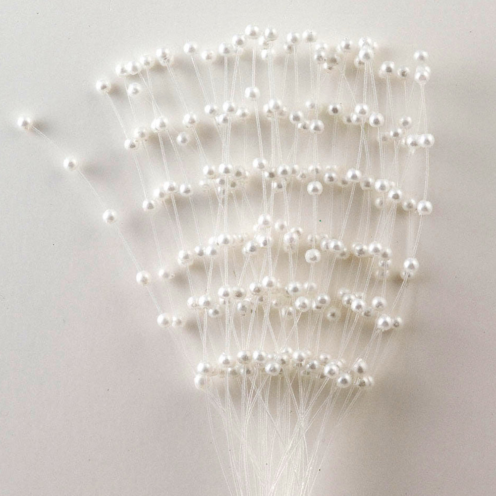 Bridal Bouquet Faux Pearl Stems, 10 Pack white by HitMyNeed