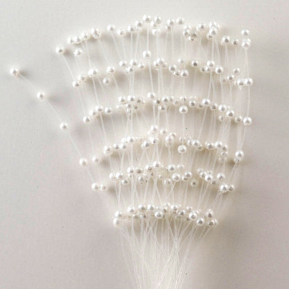 Bridal Bouquet Faux Pearl Stems, 10 Pack white by HitMyNeed