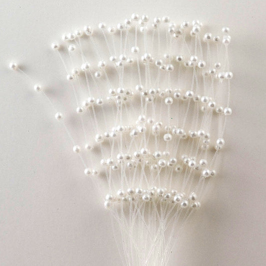 Bridal Bouquet Faux Pearl Stems, 10 Pack white by HitMyNeed