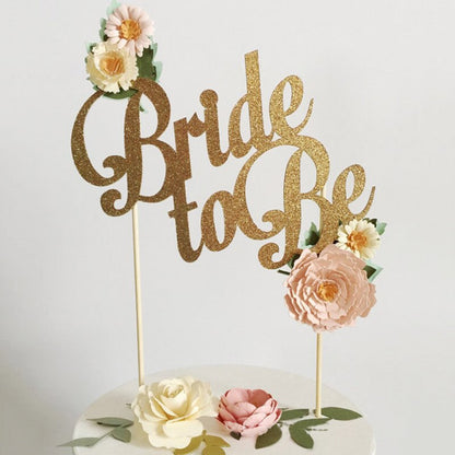 Bride to Be Cake Topper with Stand - Glitter Paper by HitMyNeed