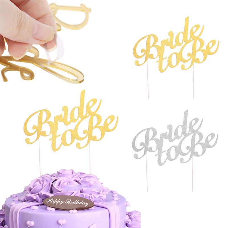 Bride to Be Cake Topper with Stand - Glitter Paper by HitMyNeed