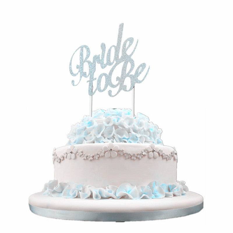 Bride to Be Cake Topper with Stand - Glitter Paper by HitMyNeed