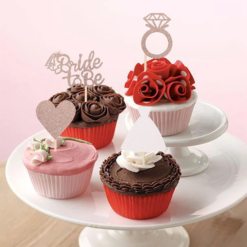 Bride to Be Cupcake Toppers for Bridal Showers by HitMyNeed