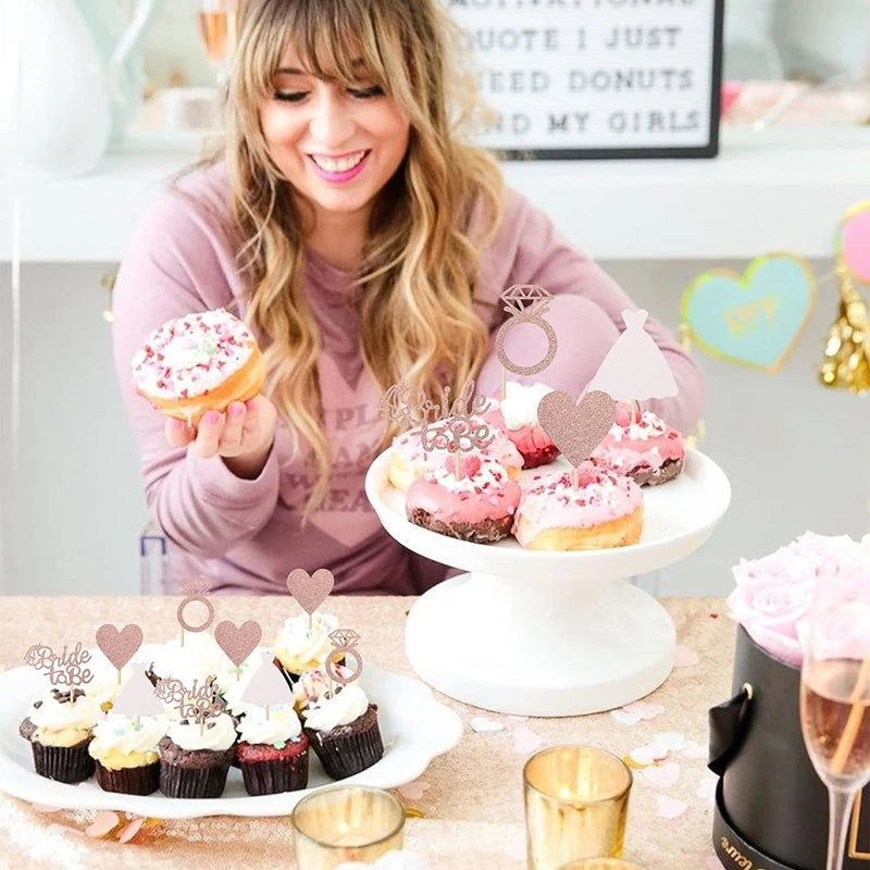 Bride to Be Cupcake Toppers for Bridal Showers by HitMyNeed