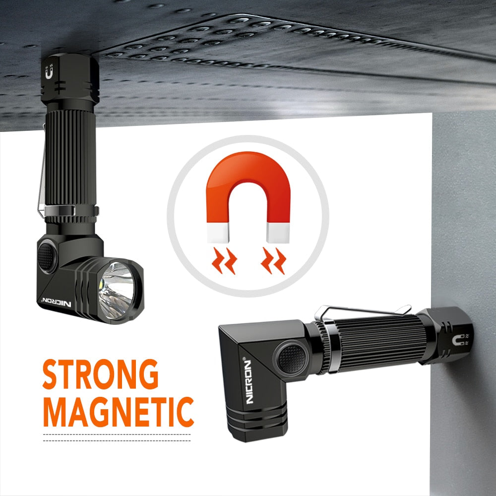 Bright LED Flashlight with 90° Head & Magnetic Base by HitMyNeed