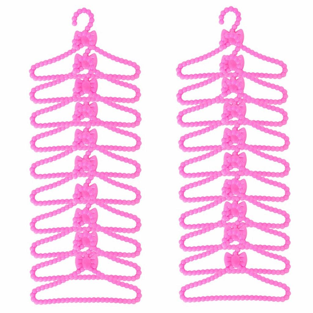 Bright Pink Doll Clothes Hangers Set (20 Pieces) by HitMyNeed