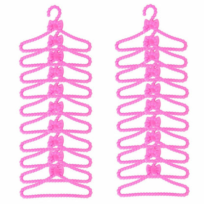 Bright Pink Doll Clothes Hangers Set (20 Pieces) by HitMyNeed