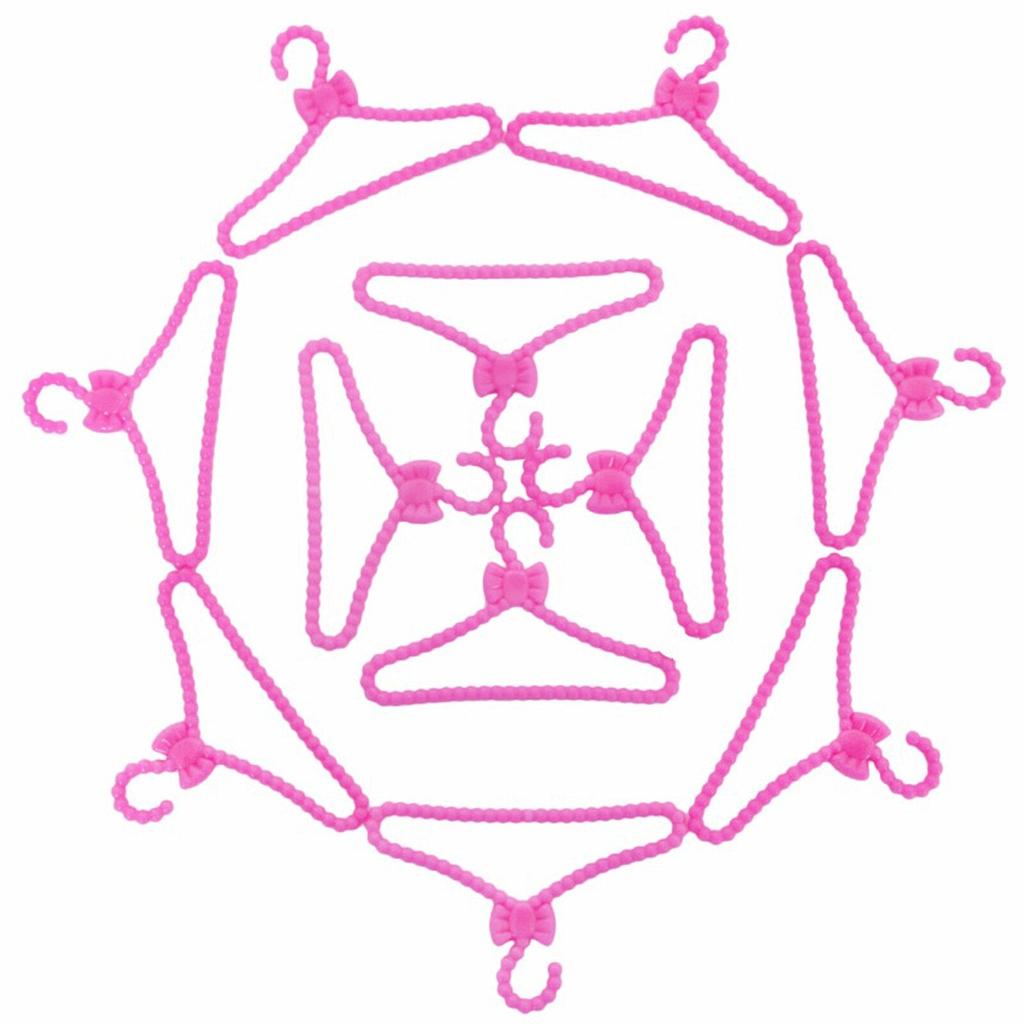 Bright Pink Doll Clothes Hangers Set (20 Pieces) by HitMyNeed