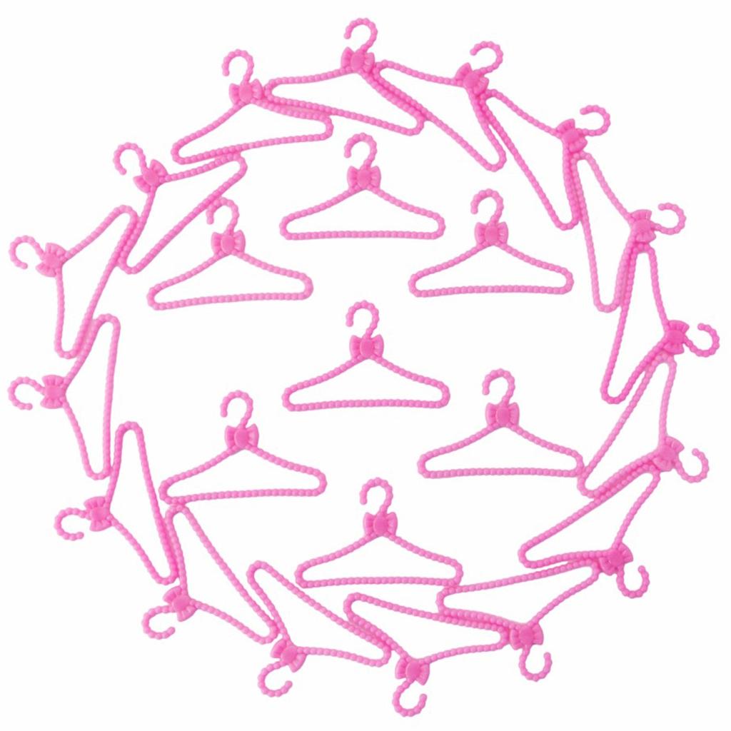 Bright Pink Doll Clothes Hangers Set (20 Pieces) by HitMyNeed
