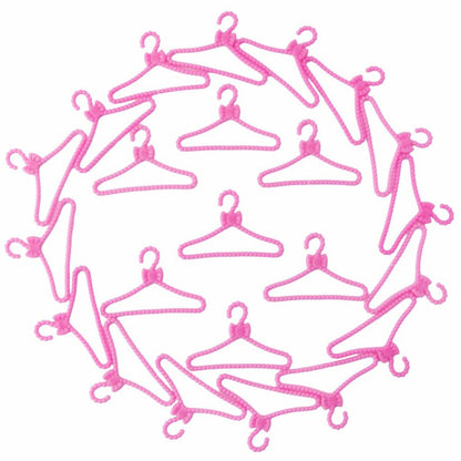 Bright Pink Doll Clothes Hangers Set (20 Pieces) by HitMyNeed