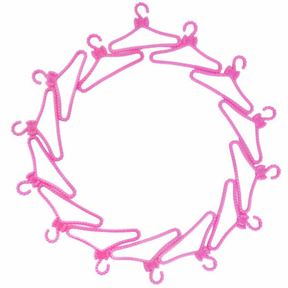 Bright Pink Doll Clothes Hangers Set (20 Pieces) by HitMyNeed
