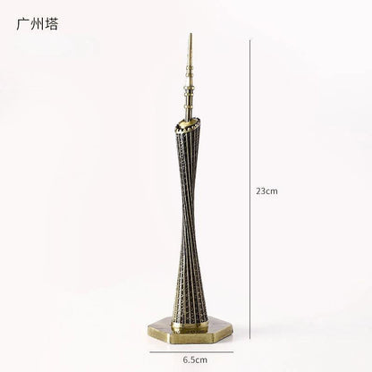 Bronze 3D Landmark Models - Eiffel, Liberty, Empire State canton-tower by HitMyNeed
