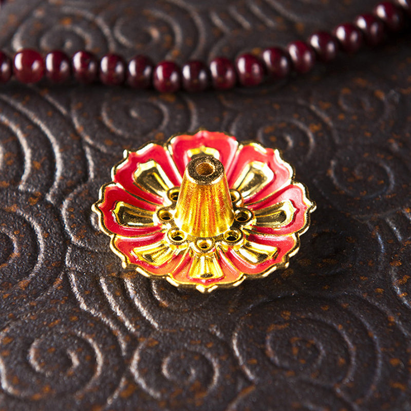 Bronze Lotus Alloy Incense Burner Plate, 12 Styles 11 by HitMyNeed