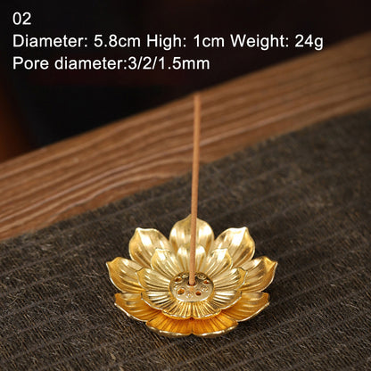 Bronze Lotus Alloy Incense Burner Plate, 12 Styles 12 by HitMyNeed