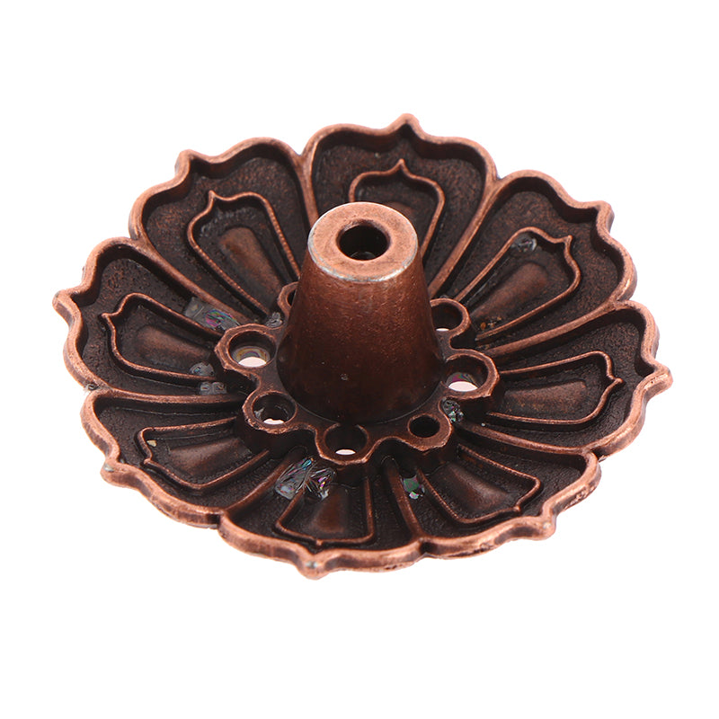 Bronze Lotus Alloy Incense Burner Plate, 12 Styles 13 by HitMyNeed