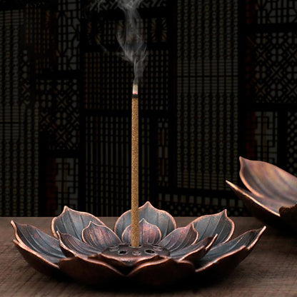 Bronze Lotus Alloy Incense Burner Plate, 12 Styles by HitMyNeed