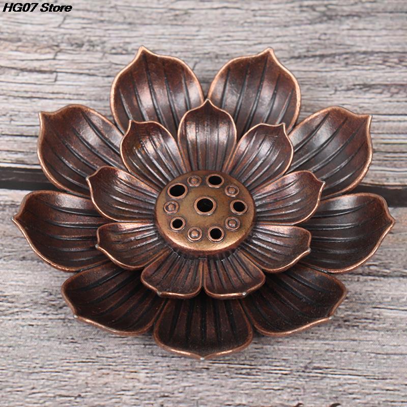 Bronze Lotus Alloy Incense Burner Plate, 12 Styles by HitMyNeed
