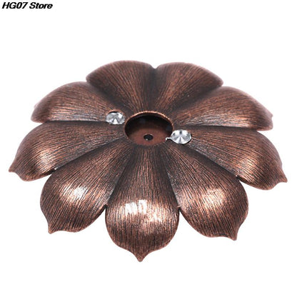 Bronze Lotus Alloy Incense Burner Plate, 12 Styles by HitMyNeed