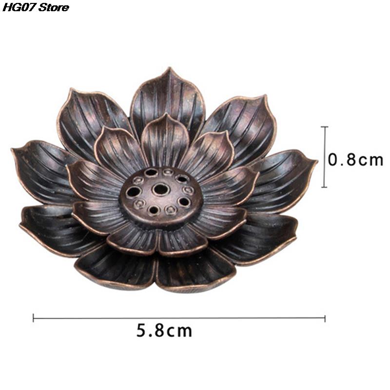 Bronze Lotus Alloy Incense Burner Plate, 12 Styles by HitMyNeed