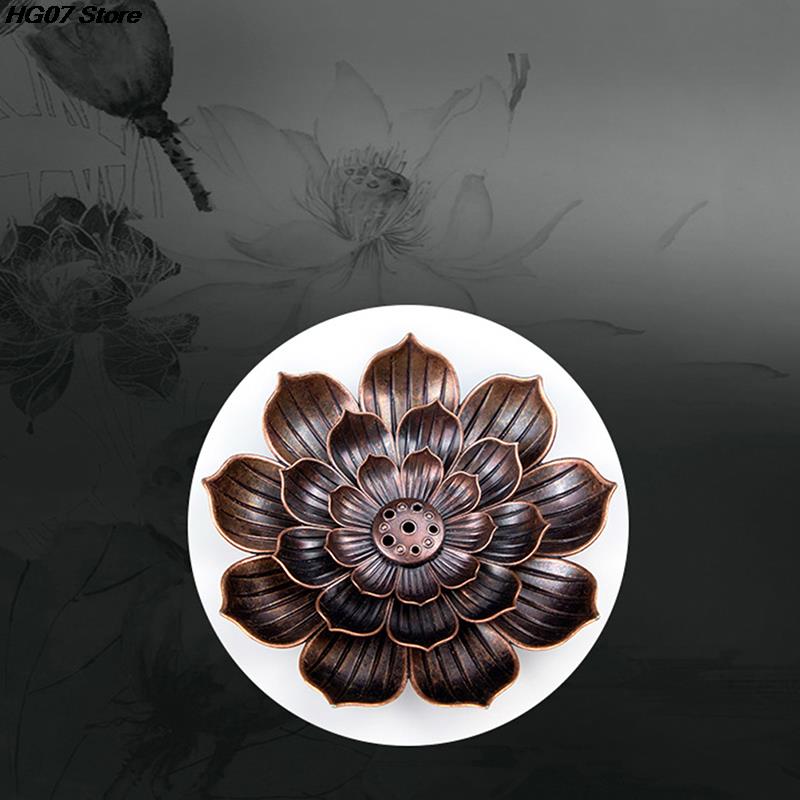 Bronze Lotus Alloy Incense Burner Plate, 12 Styles by HitMyNeed