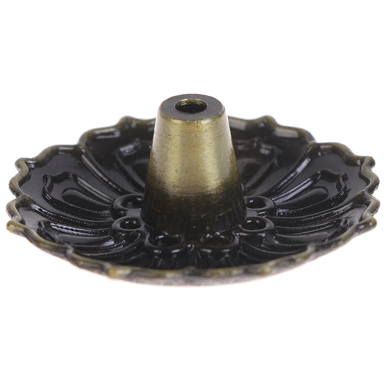 Bronze Lotus Alloy Incense Burner Plate, 12 Styles 7 by HitMyNeed