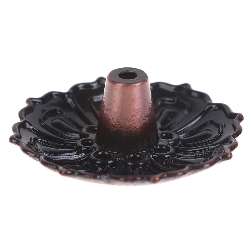 Bronze Lotus Alloy Incense Burner Plate, 12 Styles 9 by HitMyNeed