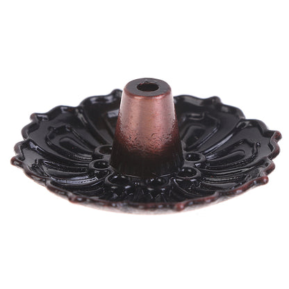 Bronze Lotus Alloy Incense Burner Plate, 12 Styles 9 by HitMyNeed