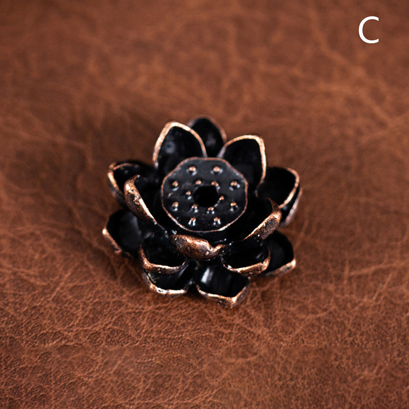 Bronze Lotus Alloy Incense Burner Plate, 12 Styles incense-sticks-200003699 by HitMyNeed