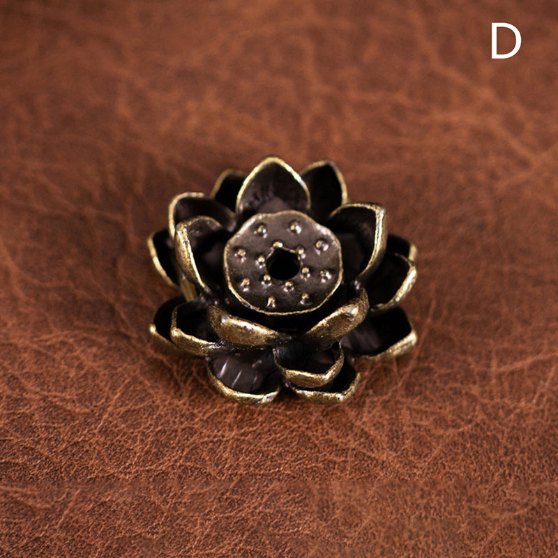 Bronze Lotus Alloy Incense Burner Plate, 12 Styles lotus-incense by HitMyNeed