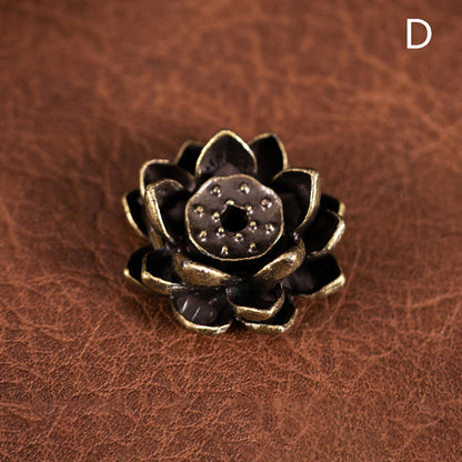 Bronze Lotus Alloy Incense Burner Plate, 12 Styles lotus-incense by HitMyNeed